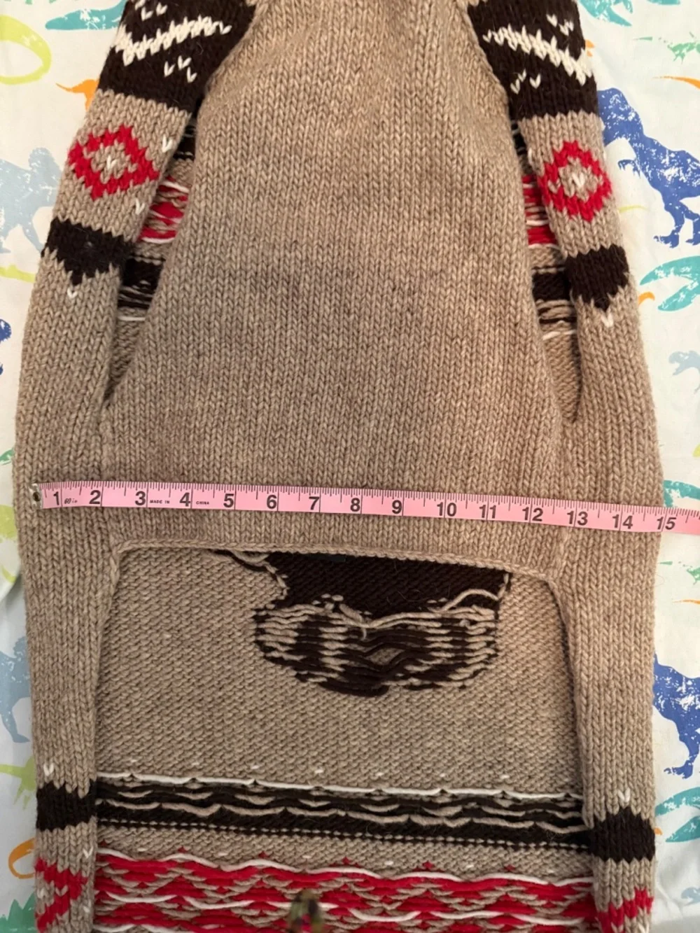 Chillydog Wool Dog Sweater. Hooded. Moose antlers. XXL